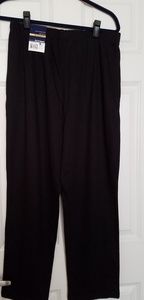 Black cotton pants elastic waist
